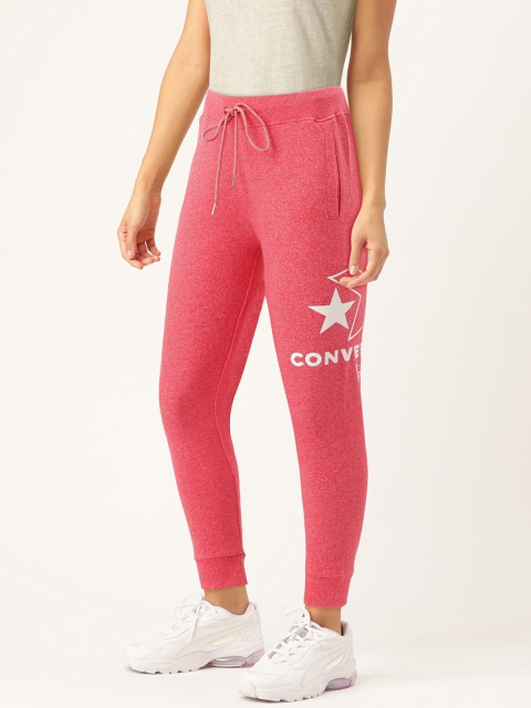 

Converse Women Pink Solid Joggers With Printed Detailing