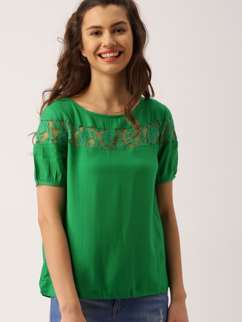 

DressBerry Women Green Solid Top