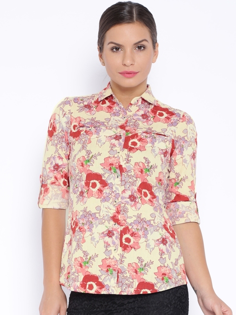 

Park Avenue Woman Beige Floral Print Shirt