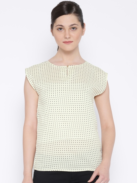 

Park Avenue Woman Cream-Coloured Polka Dot Print Top