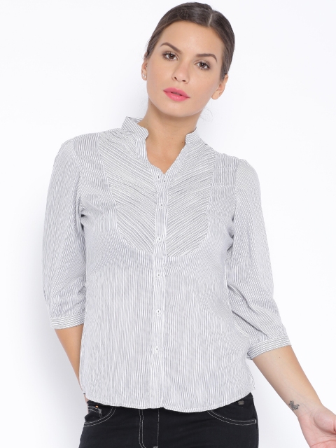 

Park Avenue Woman White & Grey Striped Shirt