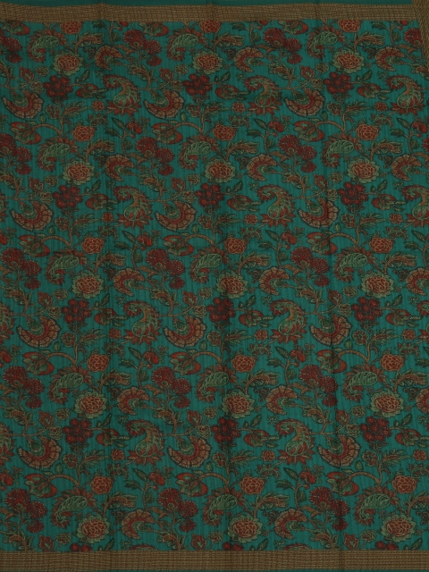 

Pothys Green & Brown Jute Silk Printed Saree