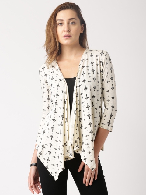 

DressBerry Beige Printed Shrug