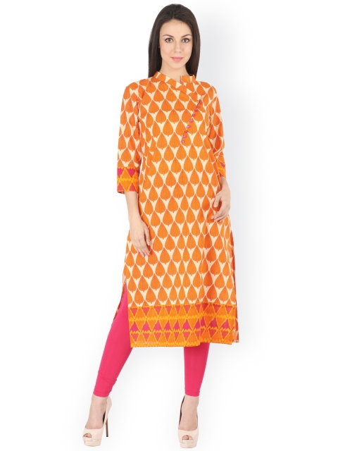 

Indibelle Orange Printed Kurta