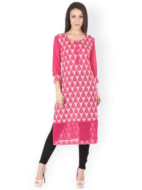

Indibelle Pink Printed Kurta
