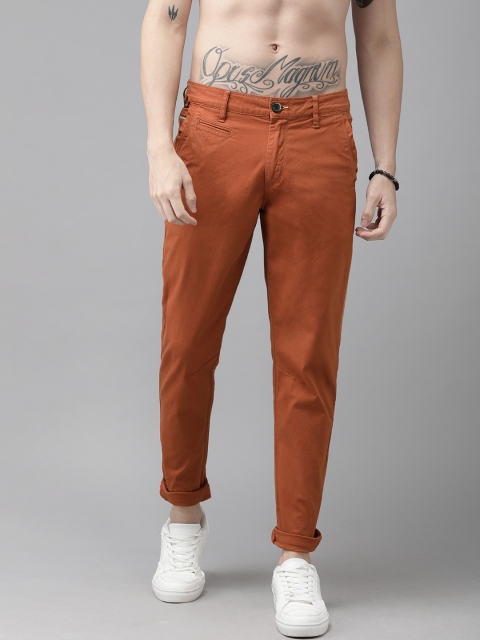 

Roadster Men Rust Brown Regular Fit Solid Regular Trousers