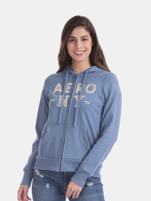 

Aeropostale Women Blue Printed Sweatshirt