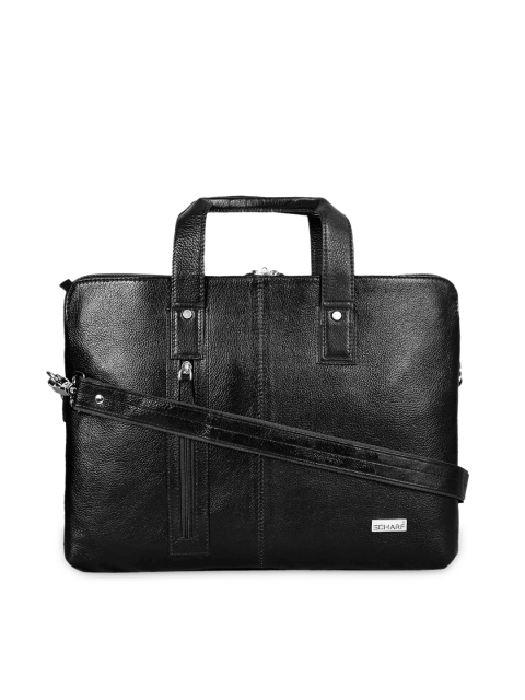 

SCHARF Men Black Genuine Leather Laptop Bag