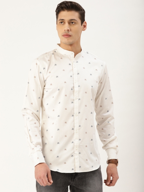 

Style Quotient Men Off-White & Brown Horse Print Smart Shirt