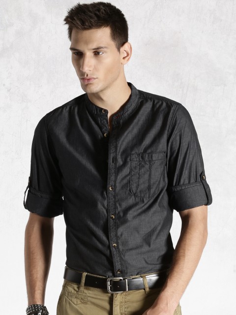 

Roadster Charcoal Grey Casual Shirt