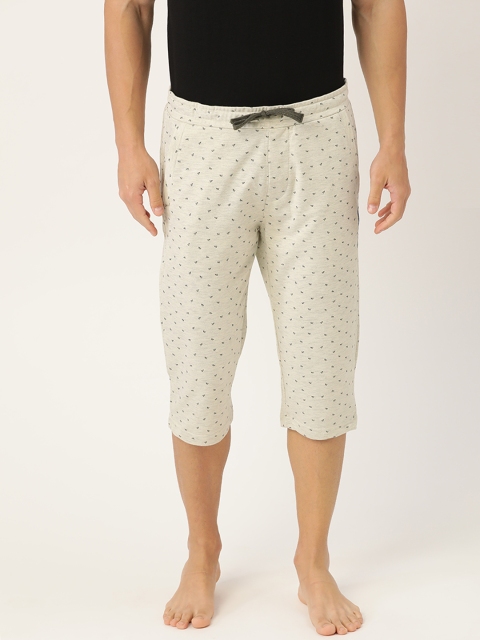 

Sweet Dreams Men Off-White & Black Paper Plane Print Lounge Shorts