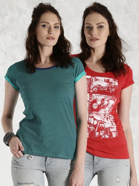 

Roadster Pack of 2 T-shirts, Green