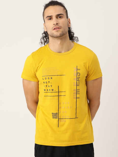 

Sweet Dreams Men Mustard & Black Yellow Printed Lounge T-shirt