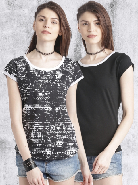 

Roadster Women Pack of 2 T-shirts, Black