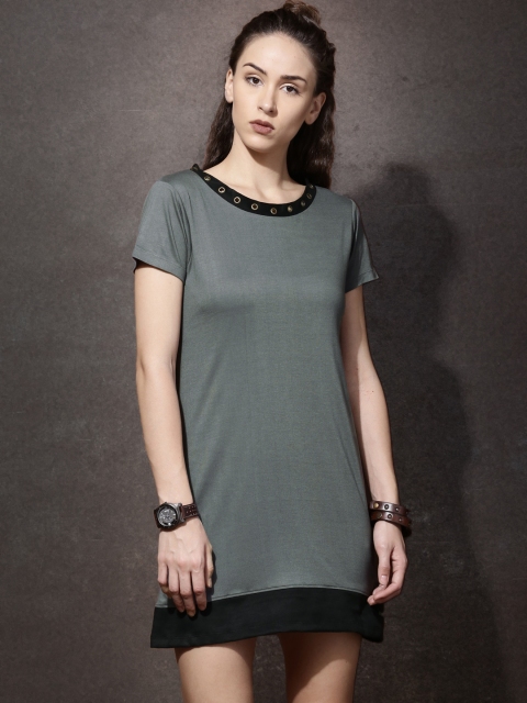 

Roadster Women Grey Solid Jersey Dress