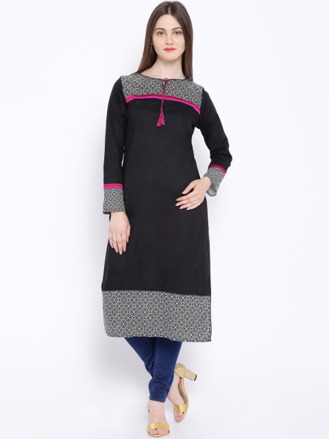 

Vishudh Black Printed Kurta