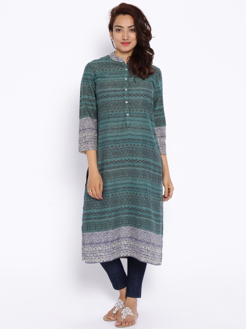 

Vishudh Green Printed Kurta