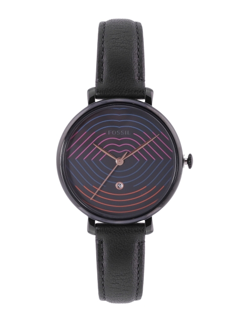 

Fossil Women Jacqueline Black Printed Dial & Genuine Leather Strap Analogue Watch