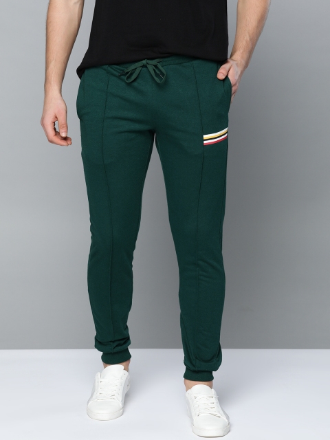

Mast & Harbour Men Green Solid Joggers