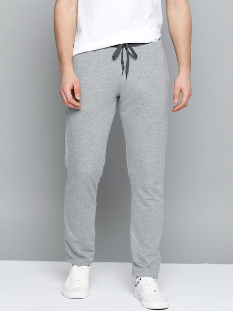 

Mast & Harbour Men Grey Melange Solid Track Pants
