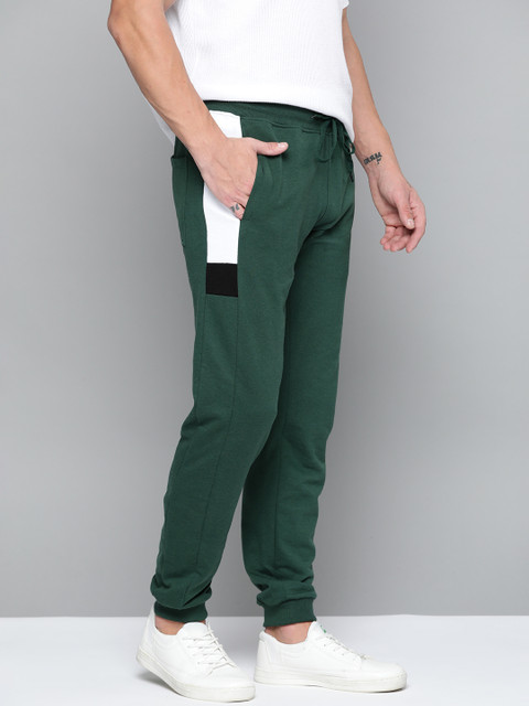 

Mast & Harbour Men Olive Green Solid Joggers