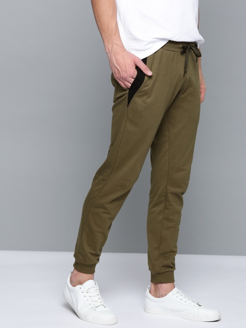 

Mast & Harbour Men Olive Green Solid Joggers