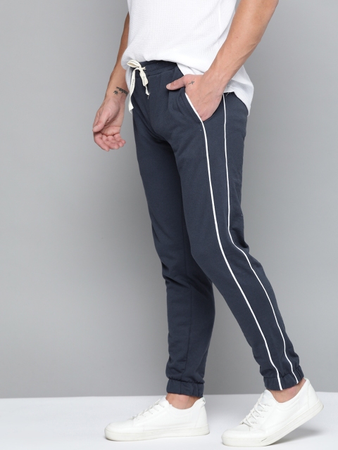 

Mast & Harbour Men Navy Blue Solid Track Pants