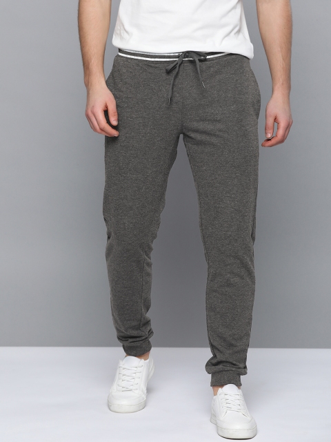 

Mast & Harbour Men Charcoal Grey Solid Joggers