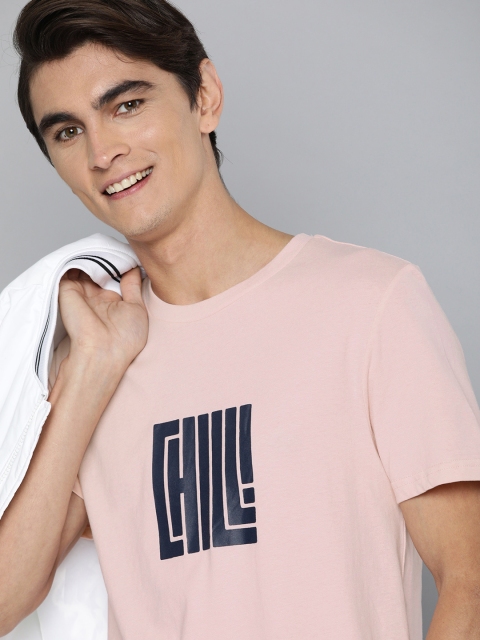 

Mast & Harbour Men Pink Printed Round Neck T-shirt