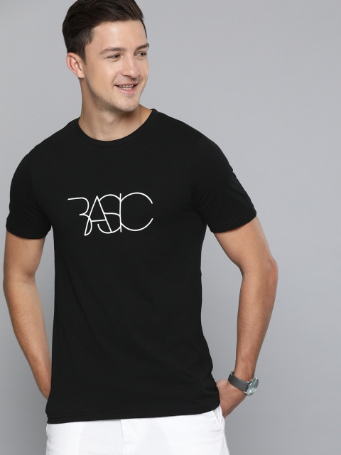 

Mast & Harbour Men Black Printed Round Neck T-shirt