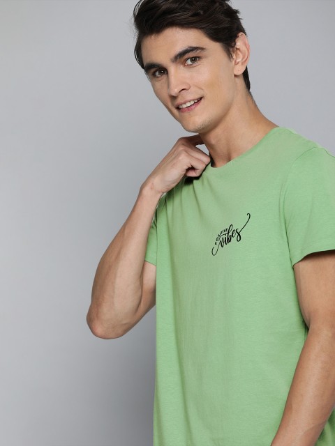 

Mast & Harbour Men Green Printed Round Neck T-shirt