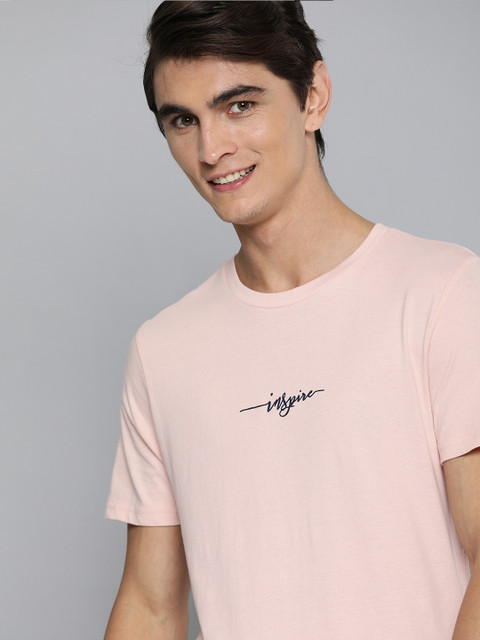 

Mast & Harbour Men Pink Printed Round Neck T-shirt