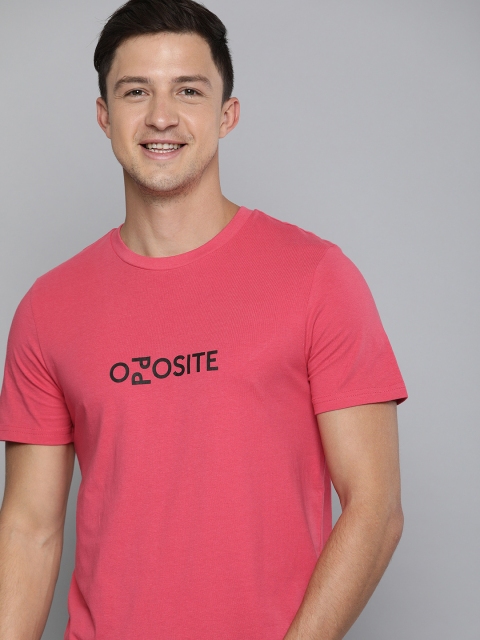 

Mast & Harbour Men Pink Printed Round Neck T-shirt