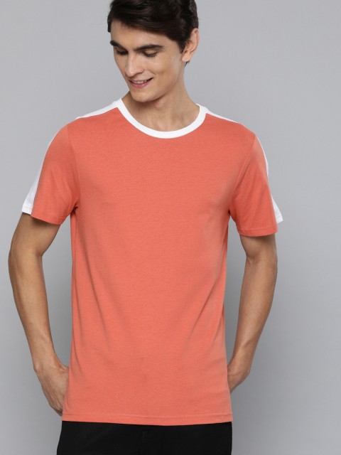 

Mast & Harbour Men Pink Solid Round Neck T-shirt