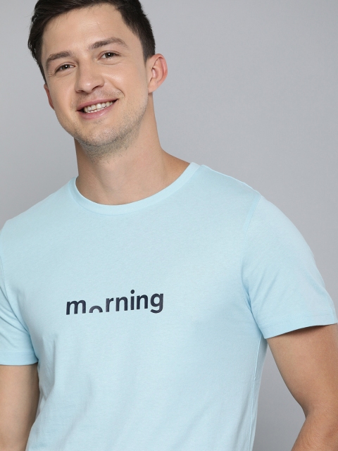 

Mast & Harbour Men Blue Printed Round Neck T-shirt