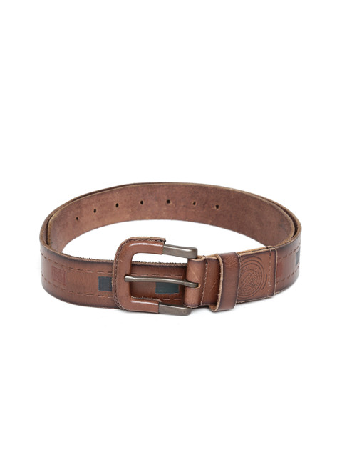 

SWISS MILITARY Men Coffee Brown Genuine Leather Belt