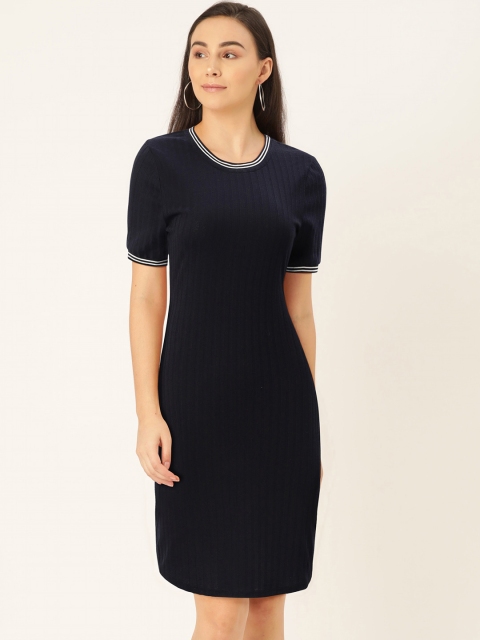 

Converse Women Navy Blue Self-Striped T-shirt Dress