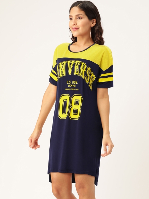 

Converse Women Navy Blue Printed High-Low Hem T-shirt Dress