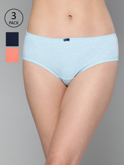 

Mast & Harbour Women Pack of 3 Solid Hipster Briefs MNH-COO-HIP-005, Peach