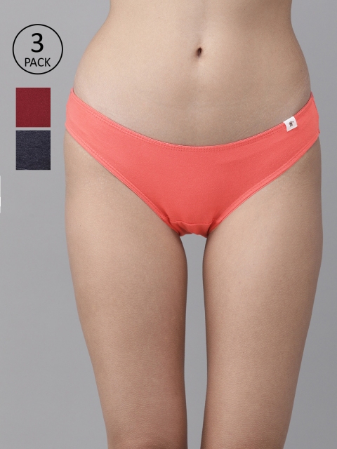 

Roadster Women Pack of 3 Solid Hipster Briefs, Peach