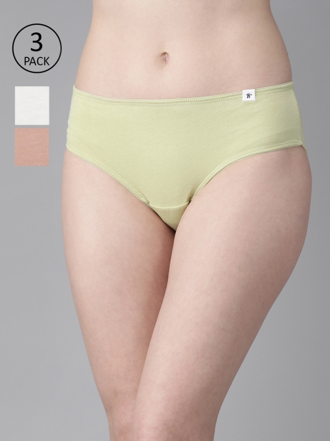 

Roadster Women Pack of 3 Solid Hipster Briefs RDST-COO-HIP-006, Green