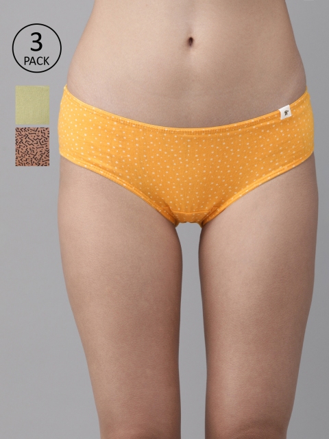 

Roadster Women Pack of 3 Hipster Briefs, Yellow