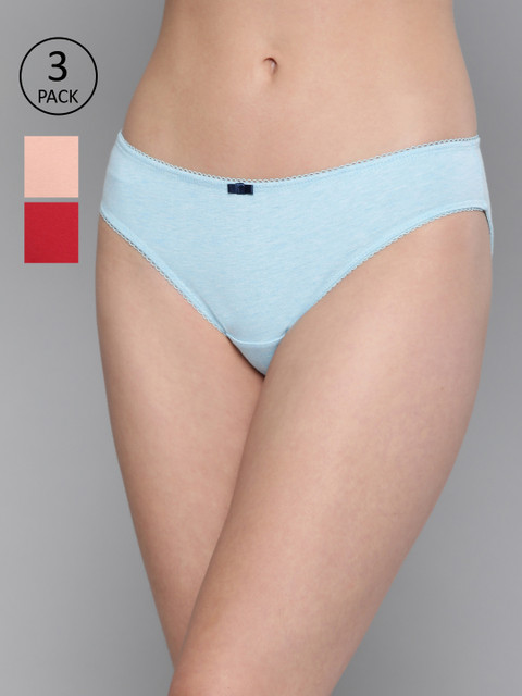 

Mast & Harbour Women Pack of 3 Solid Bikini Briefs MNH-COO-BIK-011, Peach