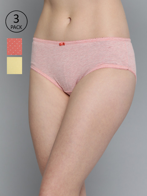 

Mast & Harbour Women Pack of 3 Hipster Briefs MNH-COO-HIP-PRINT009, Peach