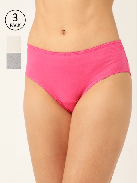 

DressBerry Women Pack of 3 Solid Basic Briefs DB-COO-BIK-011, White