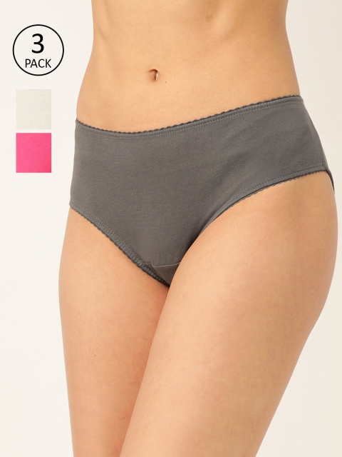 

DressBerry Women Pack of 3 Solid Basic Briefs DB-COO-HIP-017, Off white