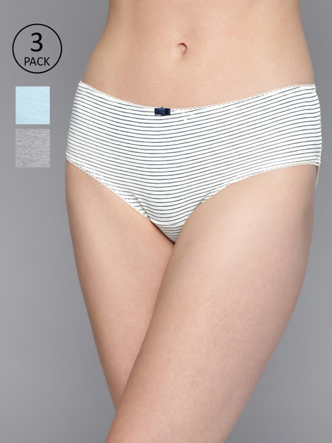 

Mast & Harbour Women Pack of 3 Bikini Briefs MNH-COO-HIP-PRINT001, Blue