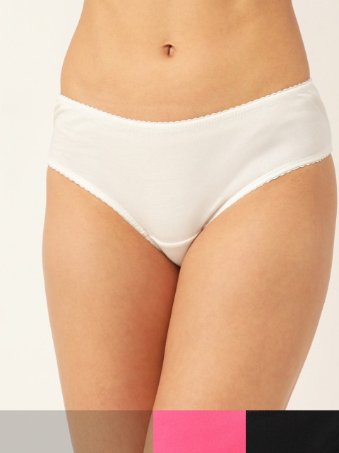 

DressBerry Women Pack of 3 Solid Basic Briefs DB-COO-HIP-007, White