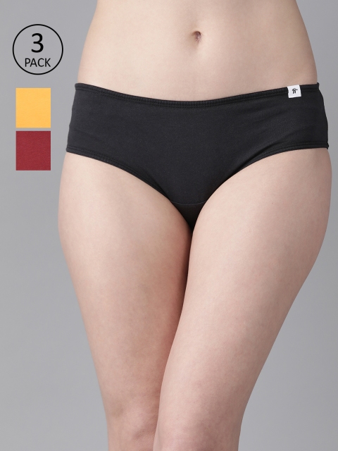 

Roadster Women Pack of 3 Solid Hipster Briefs RDST-COO-HIP-011, Yellow