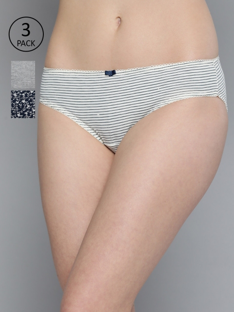 

Mast & Harbour Women Pack of 3 Hipster Briefs MNH-COO-BIK-PRINT004, White
